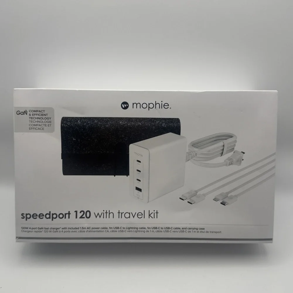 Mophie Speedport 120 Travel Kit Wall Charger 4 Port Apple iPhone Fast Charge